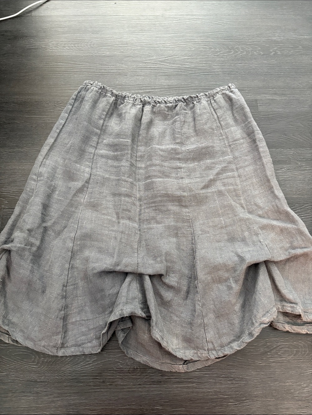 bryn Walker Gray Linen-Blend Circle Skirt